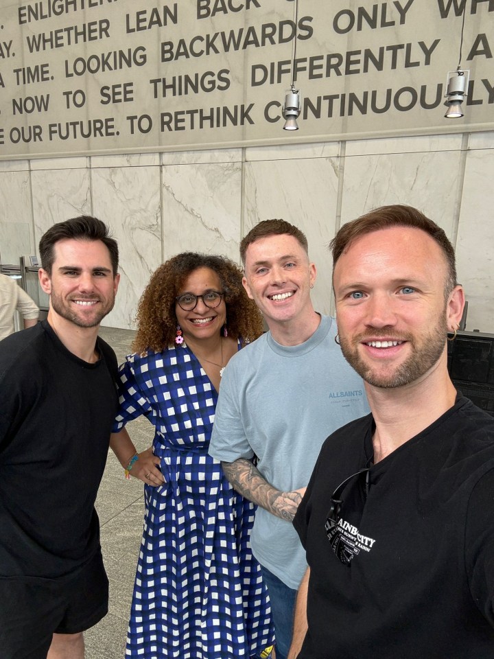 The couple are pictured with HIV expert Susan Cole and presenter Graeme Smith