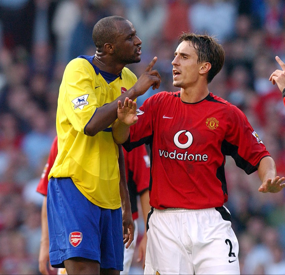 Vieira has revealed that he 'could not stand' Neville