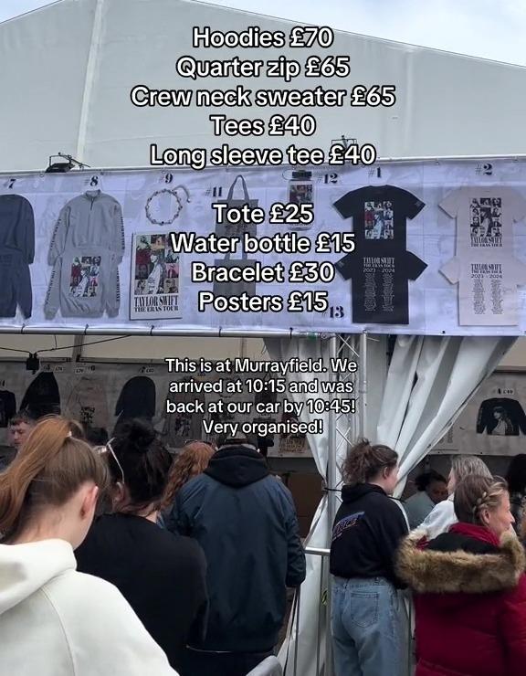 Another Swiftie shared a price breakdown of all the merch on offer