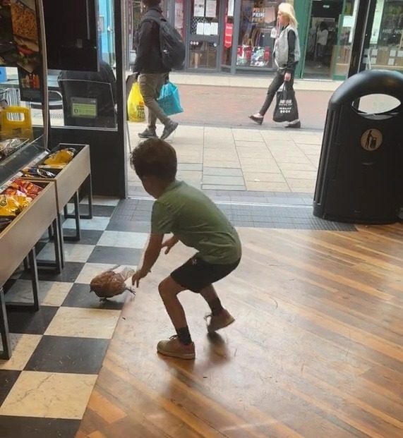 Mum dares son to grab bird