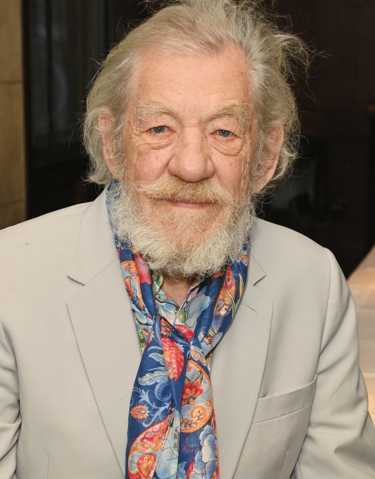 Sir Ian McKellen fell off a West End stage on Sunday night