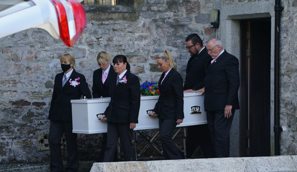 Mourners attend the funeral for tragic Lee and Sophie in September 2021