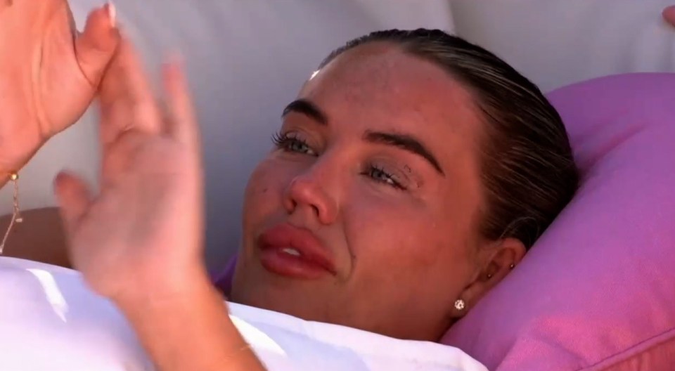 Love Island's Samantha Kenny breaks down in tears as she struggles to manage her emotions over Joey Essex