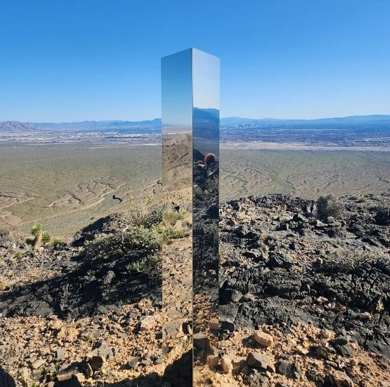 A mysterious monolith has reappeared near Las Vegas leaving cops baffled over where it came from