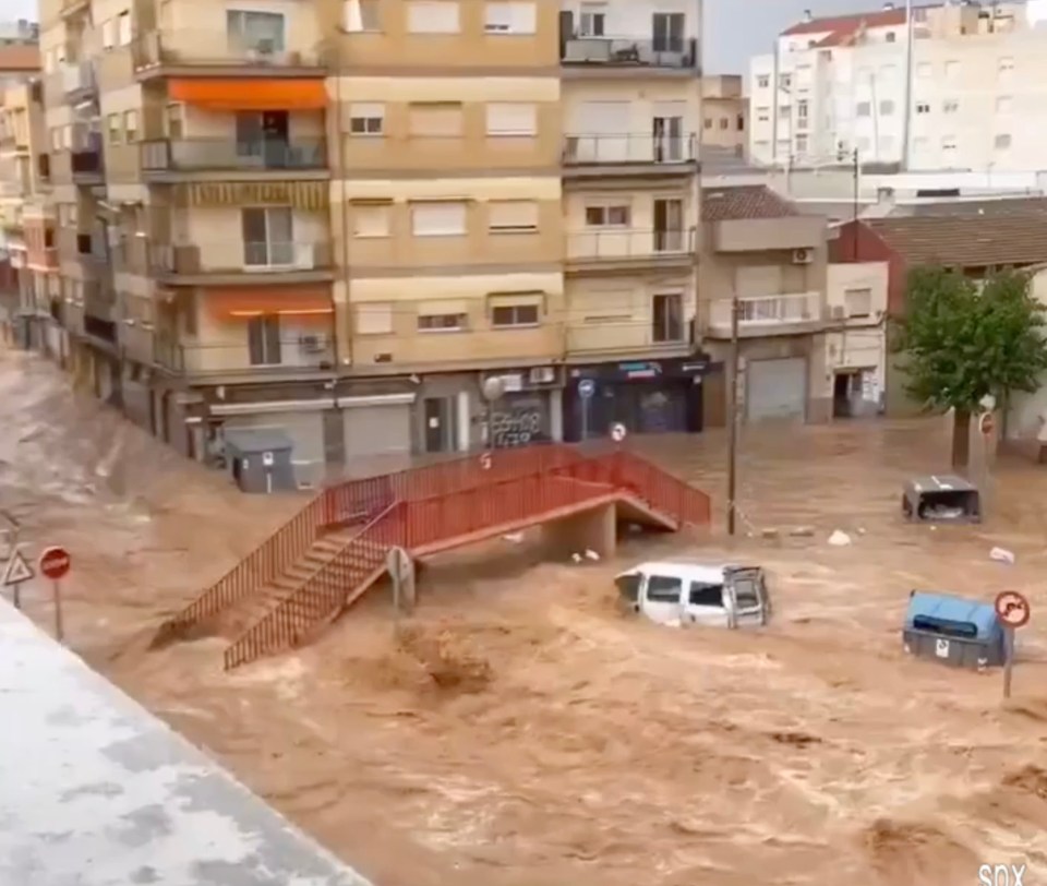 Streets of Murica turned into muddy brown rivers