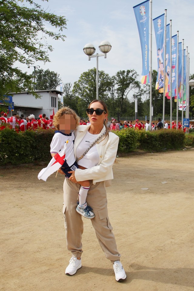 Lauryn Goodman takes son Kairo to watch dad Kyle Walker play at the Euros