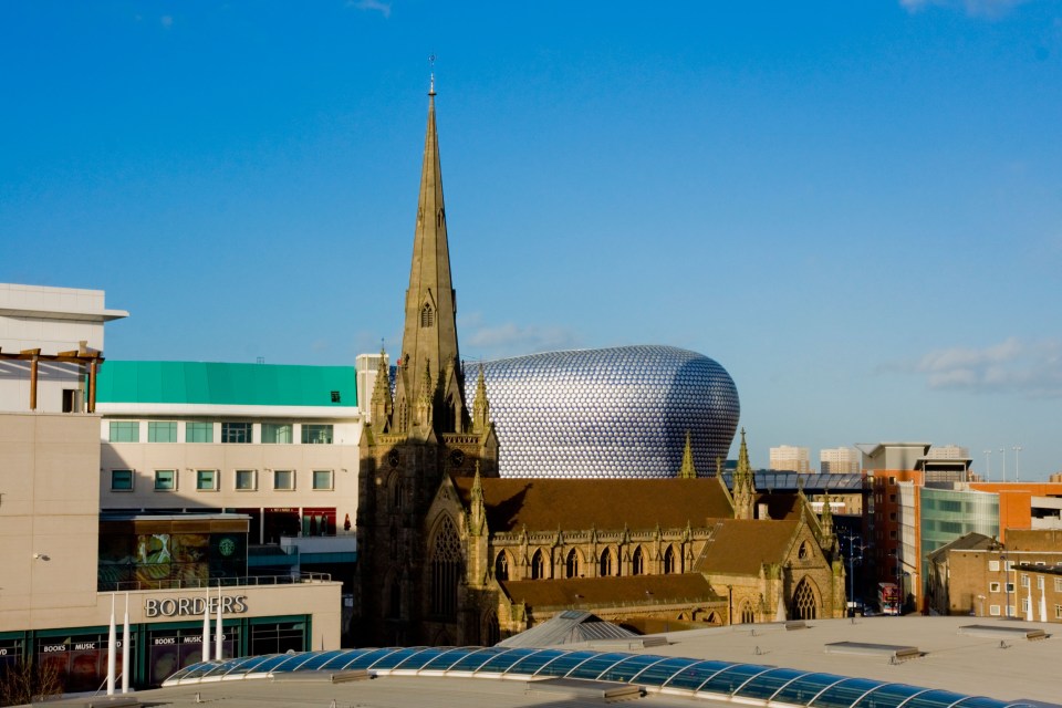 The real Birmingham shopping centre, as seen in Britney's sketch