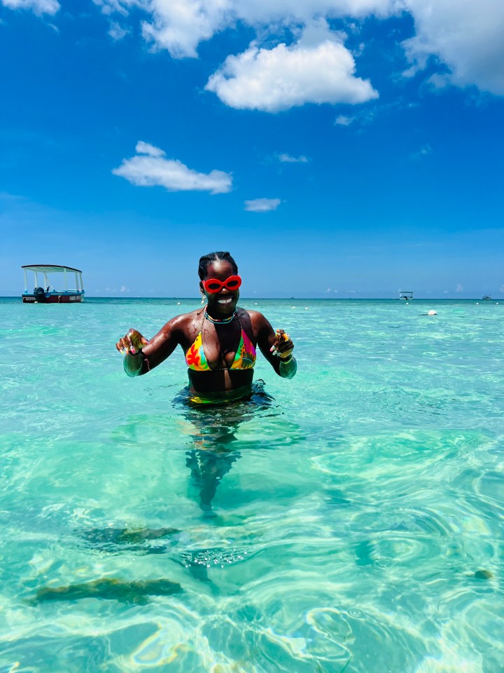 Nana in Jamaica's crystal water