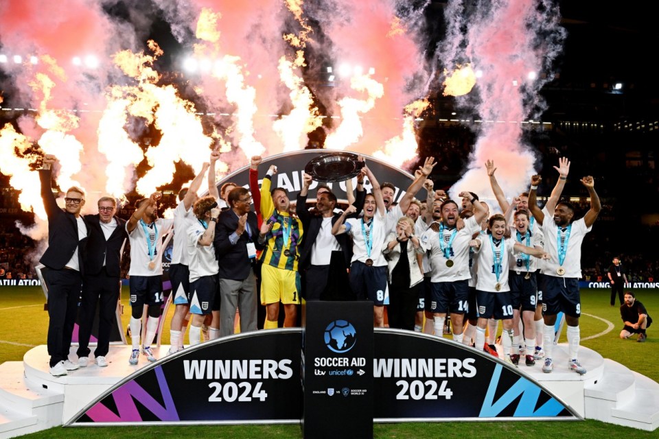 England won against a World XI at Soccer Aid 2024