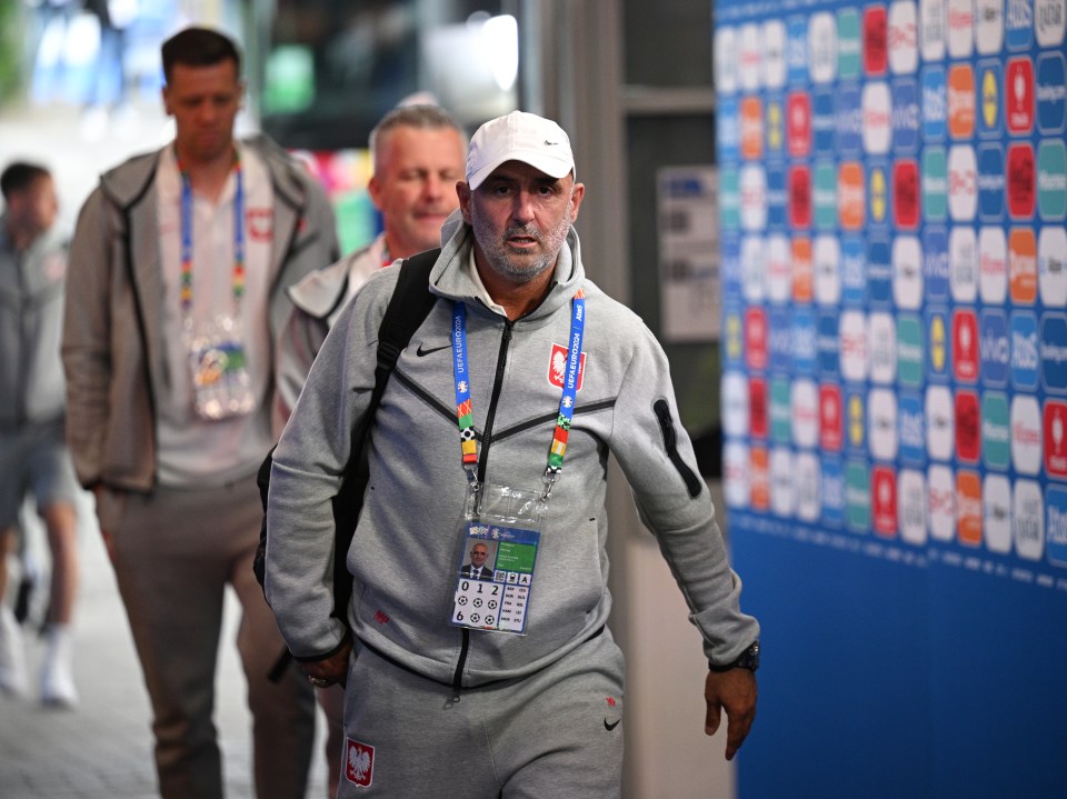 Michal Probierz, Head Coach of Poland, arrives