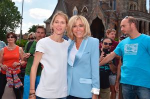  Brigitte Macron and her daughter Tiphaine Auziere leave a polling station together.