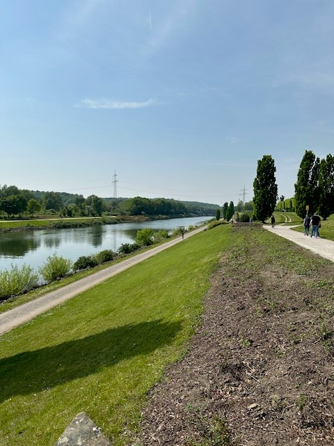 The fan zone's stunning riverside location makes the half hour bus journey from Gelsenkirchen town centre worthwhile