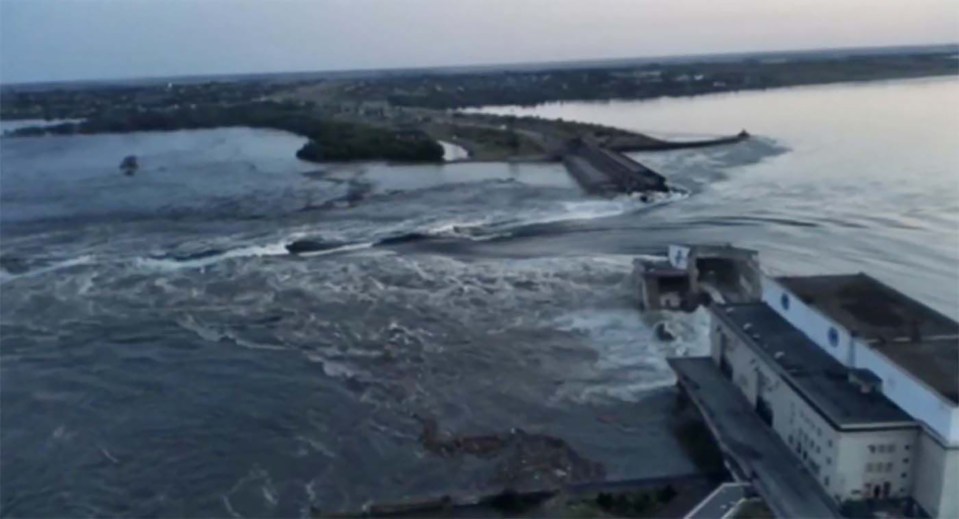 Kakhovka Dam after an attack in June 2023