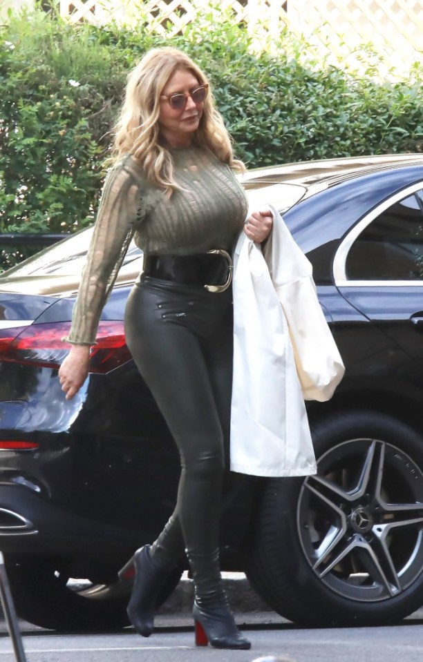 Carol Vorderman has stunned as she showed off her curves while on her way to film Have I Got News For You