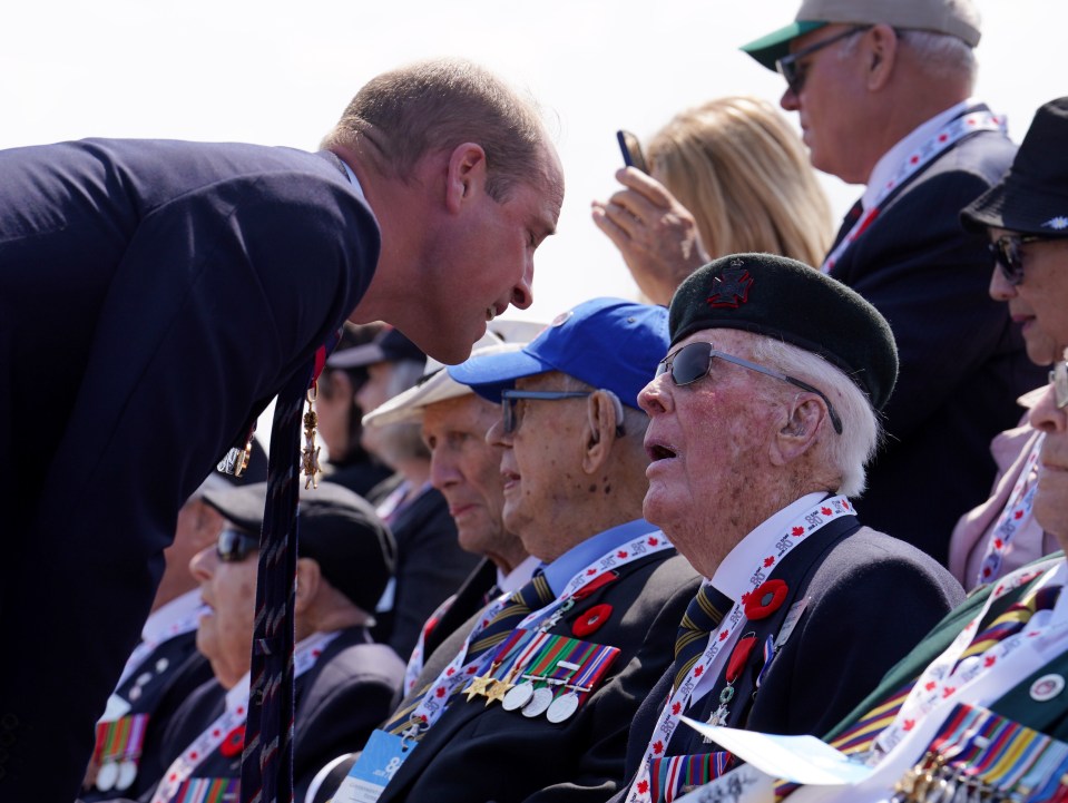 Prince William speaks to D-Day heroes on Juno Beach