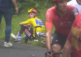 Race leader Remco Evenepoel was caught up in the crash