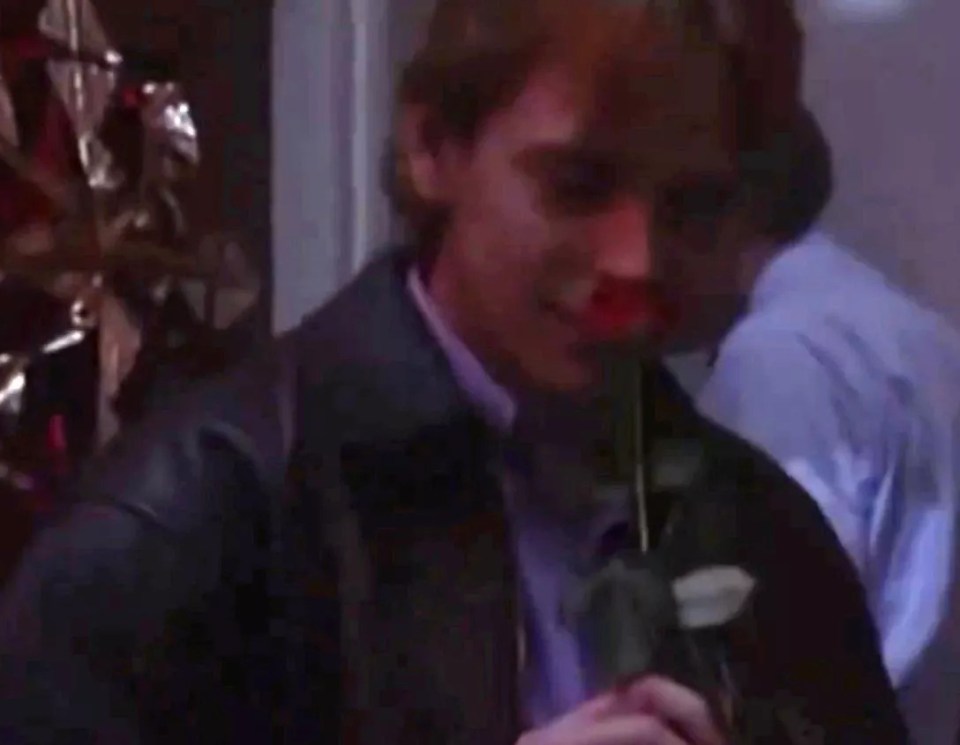 Ian picked up a single rose to think of Cindy in a 90s episode