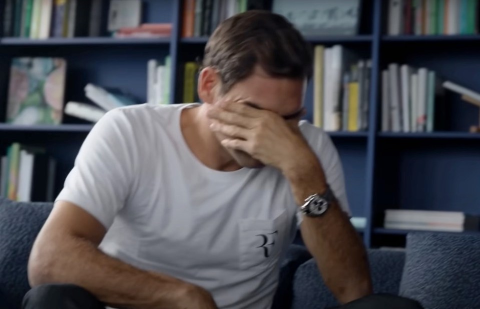 Federer broke down in tears as he retired from the sport