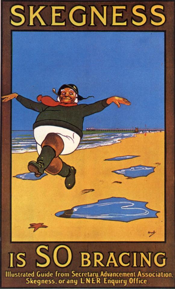 A vintage poster with the Skegness slogan