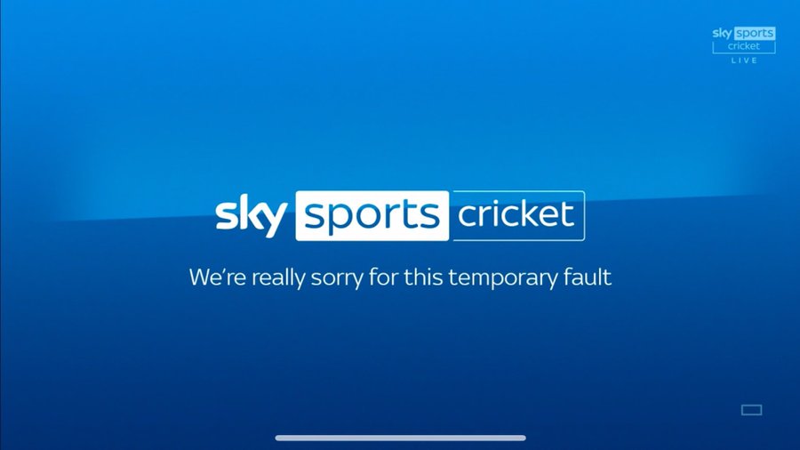 This message showed up on Sky Sports Cricket for around five minutes during the match