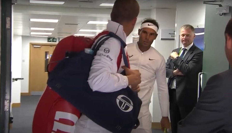 Rafael Nadal famously bumped his head in the No1 Court tunnel before a match in 2017