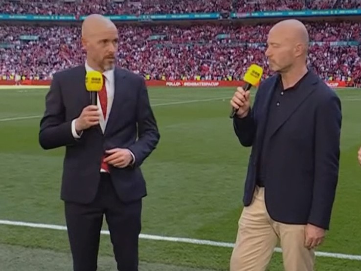 Erik ten Hag with Alan Shearer