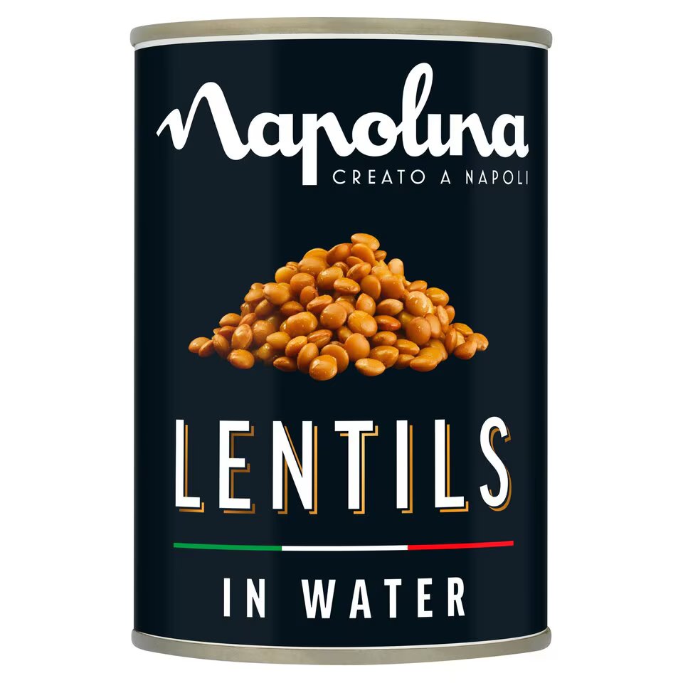 ‘Make a quick lentil salad adding artichokes from a jar, cherry tomatoes, olives, cucumber, feta cheese and rocket’