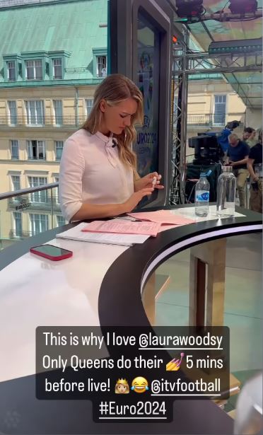 Laura Woods did her nails five minutes before going live