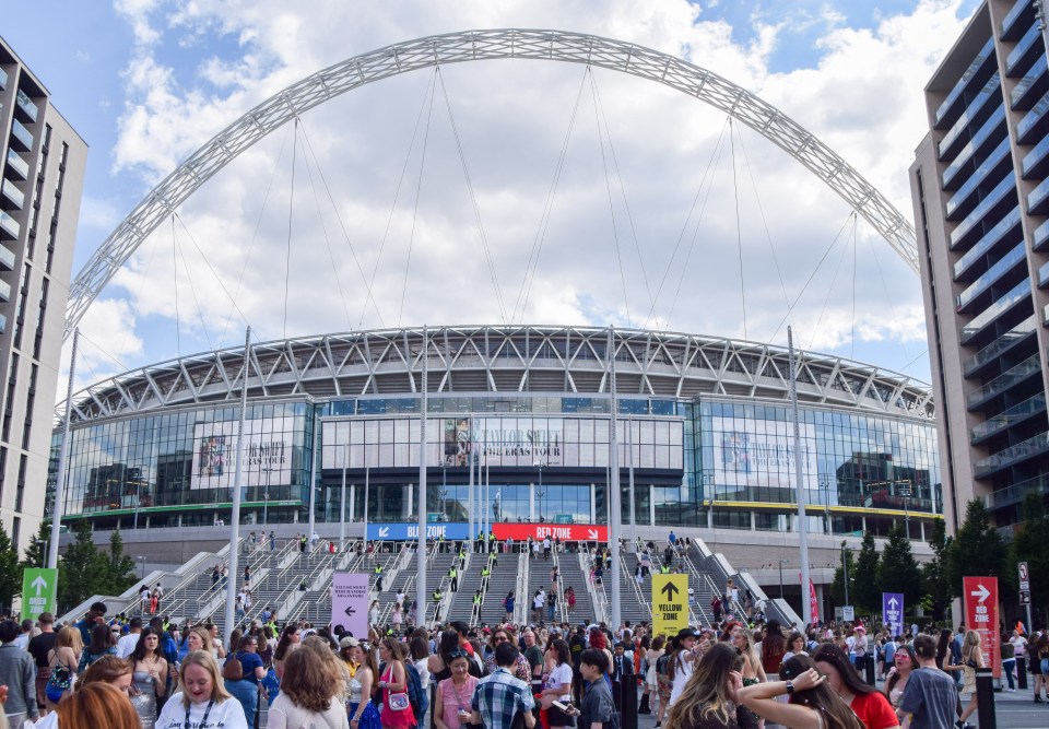 Fans on Wembley Way ahead of the concert