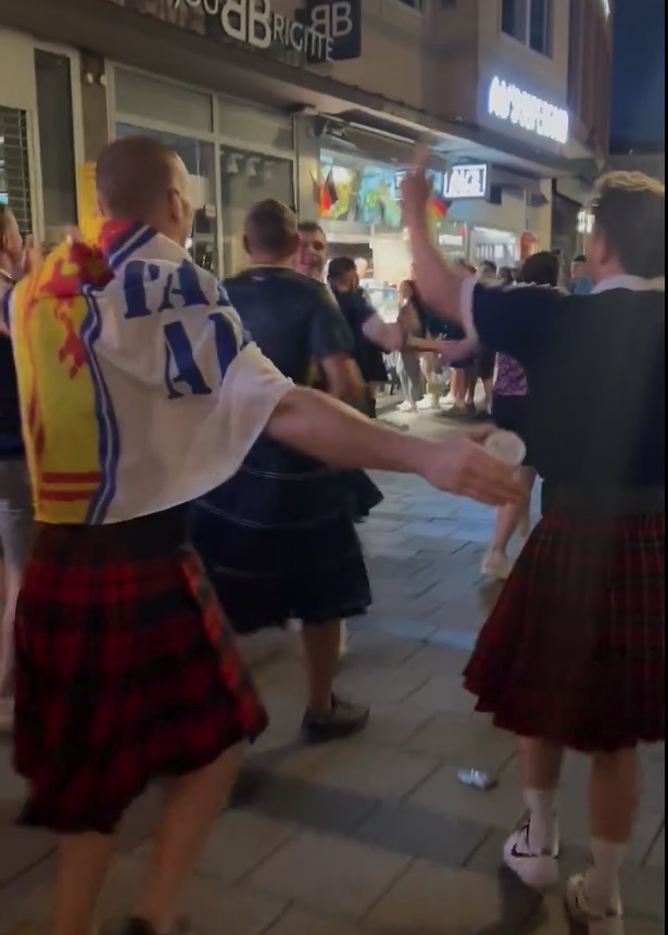 Scotland fans sung and danced to taunt England over Diego Maradona's notorious role in the Three Lions' 1986 World Cup quarter-finals exit