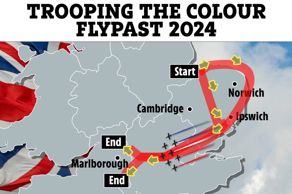 Trooping the Colour flypast 2024