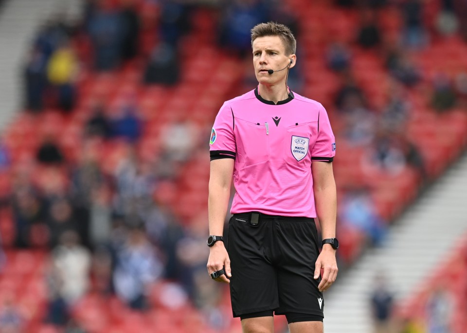 Soccer Football - Euro 2020 - Group D - Scotland v Czech Republic - Hampden Park, Glasgow, Scotland, Britain - June 14, 2021 Referee Daniel Siebert Pool via REUTERS/Paul Ellis