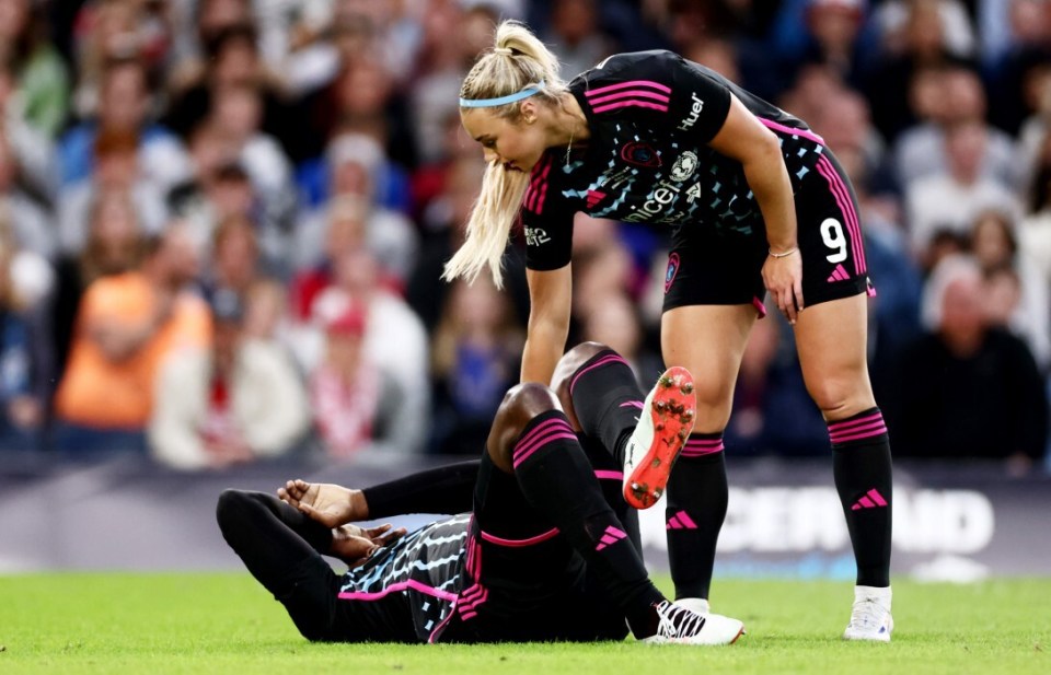 Bolt went to ground after seemingly getting his boot stuck in the turf