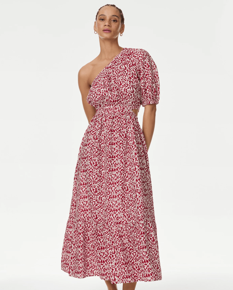 With it's cut-out details and off the shoulder design, the dress will be your summer staple