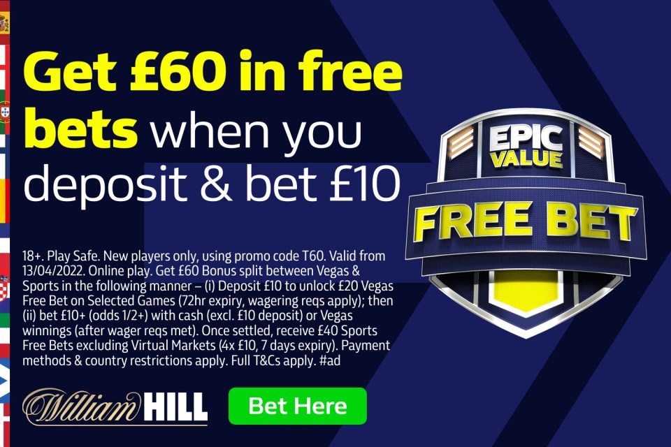 England vs Slovenia: Get £60 in football free bets with William Hill