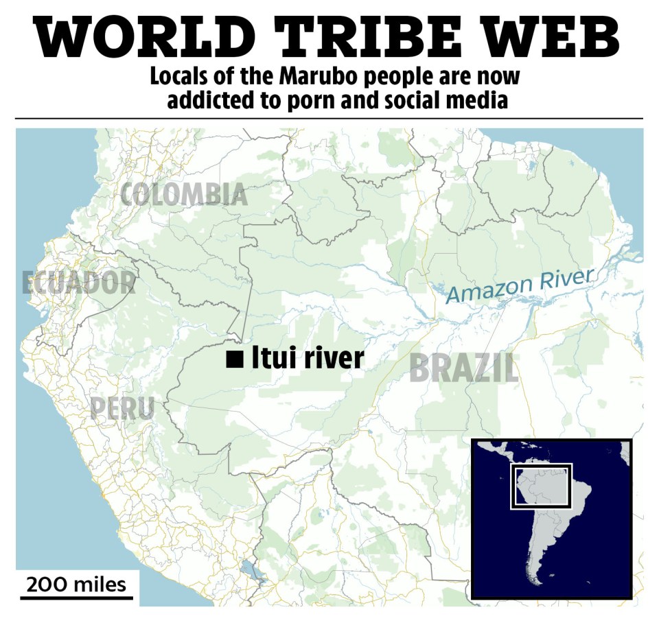 The Marubo people live in settlements along the Itui river in Brazil