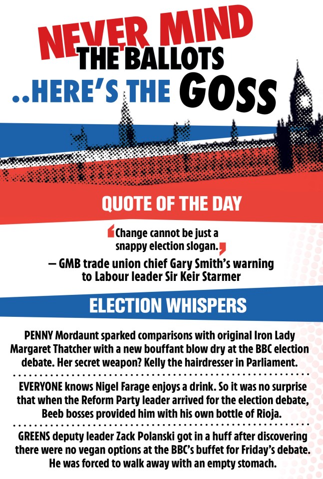 The latest gossip from Westminster as parties prepare for the General Election