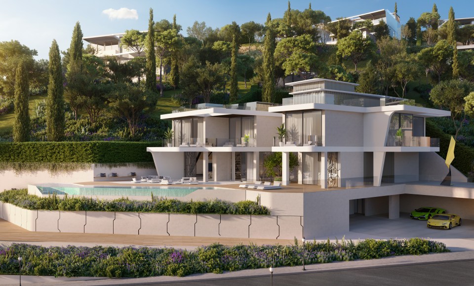 an artist 's impression of a modern house with a swimming pool