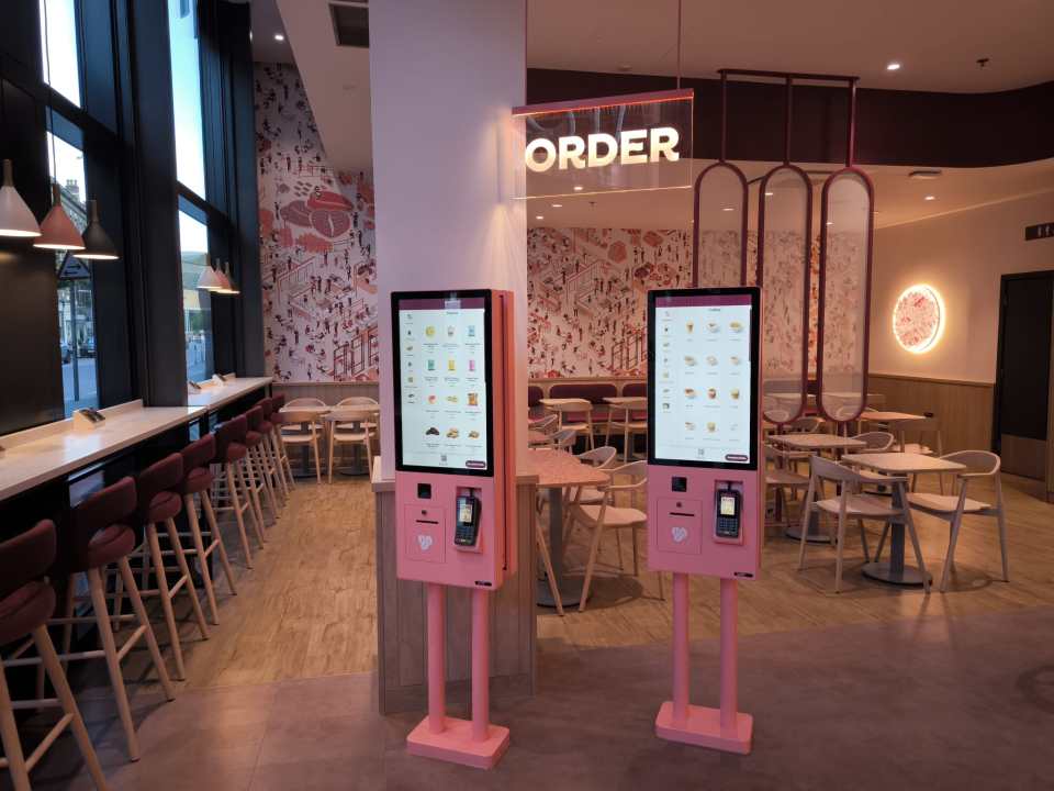 Customers can now order their favourite coffee through these self-service screens