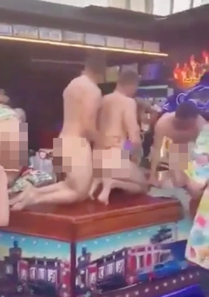 A group of Brits stripped naked and mounted the bar