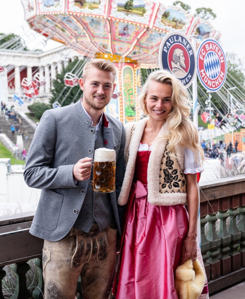 Matthijs de Ligt and his partner Annekee attend Bavarian beer festival Oktoberfest