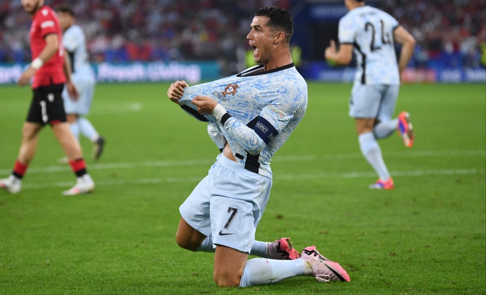 Ronaldo felt he was being fouled in the area by Georgian defenders