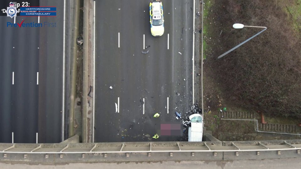 Five people were left injured after they smashed into the debris