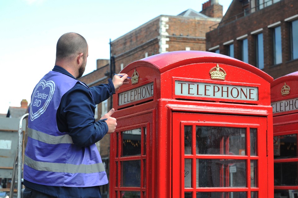 Phone boxes in the area have been spruced up