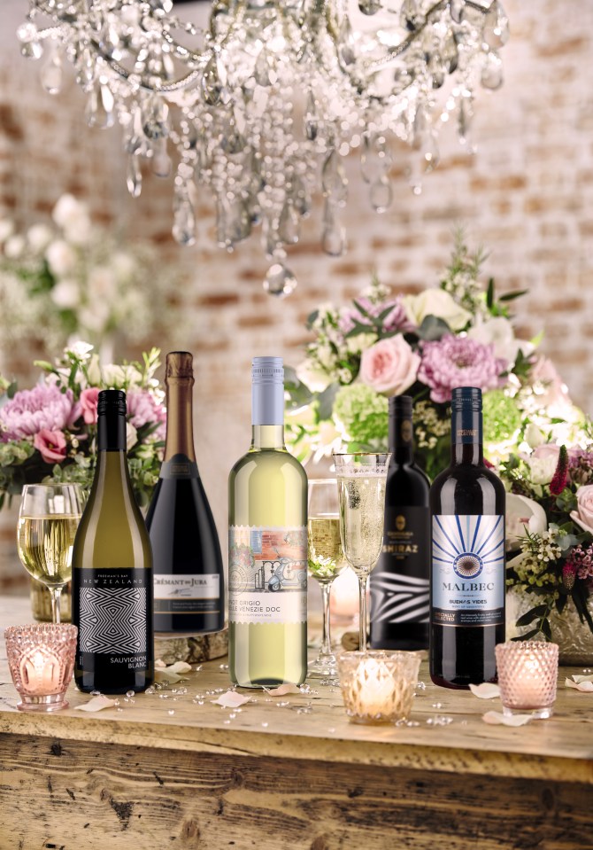 The Aldi wines are perfect for your upcoming big day