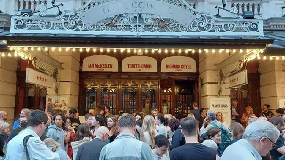 The play was cancelled and theatregoers evacuated