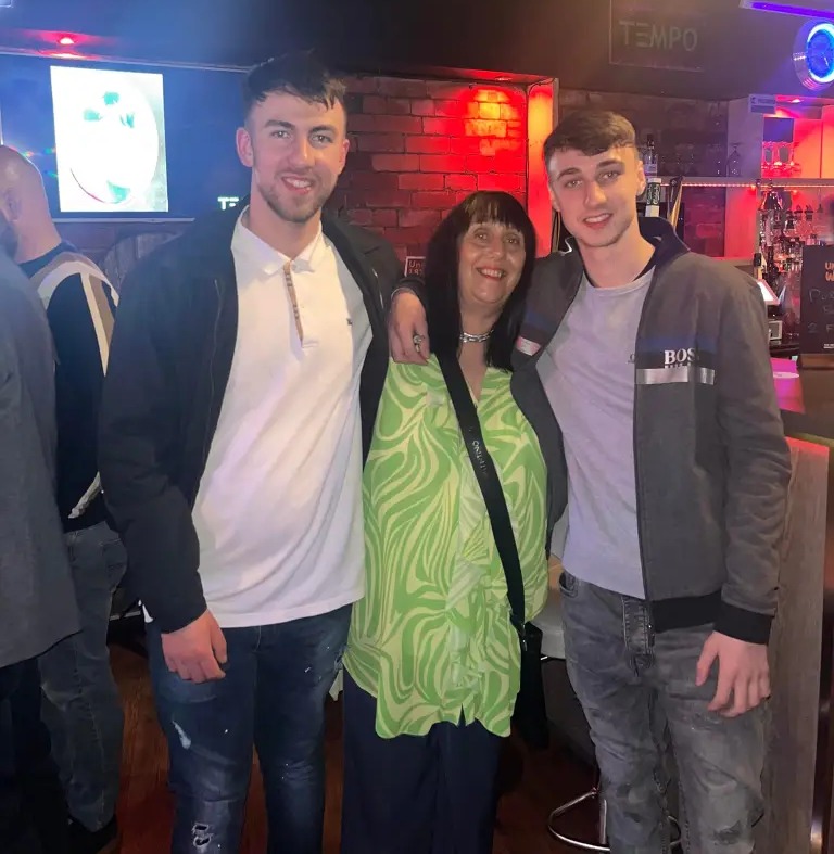 Jay Slater (right) pictured with his brother Zak and mum Debbie - who have flown out to the island