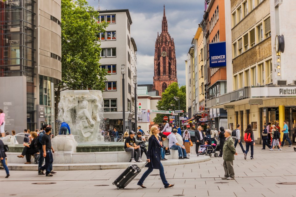 The downtown centre with the cathedral in the background