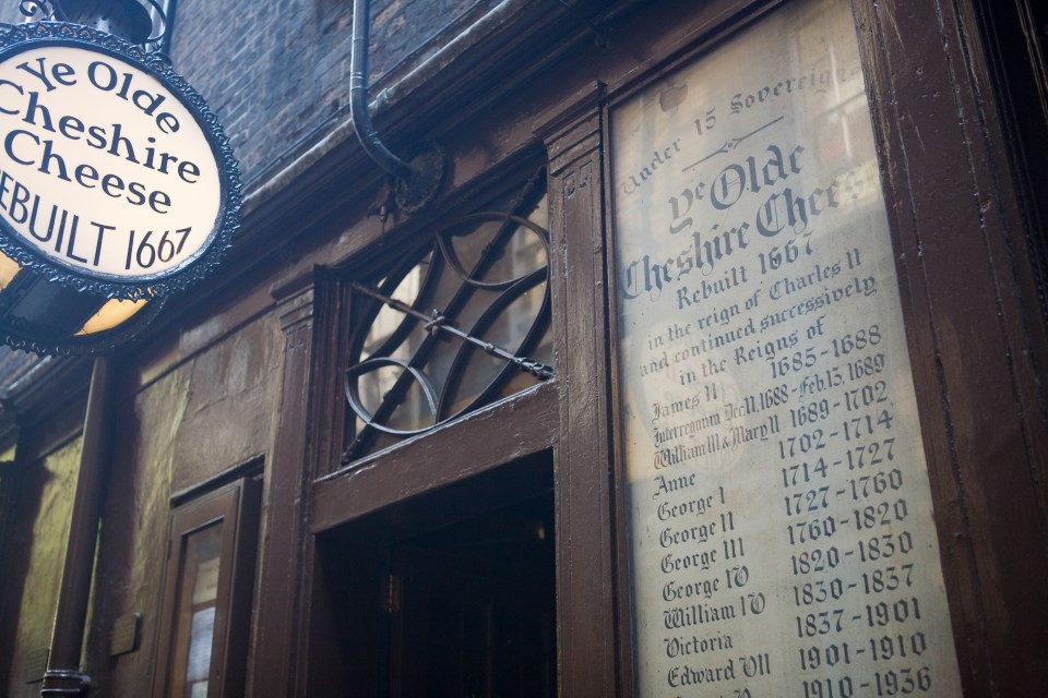 Topping the league is a tour of London boozers, including Ye Olde Cheshire Cheese in Fleet Street