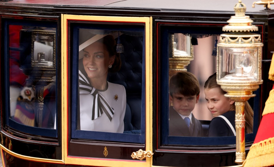 She, Wills and their youngsters could be seen chatting away before waving to crowds along the Mall